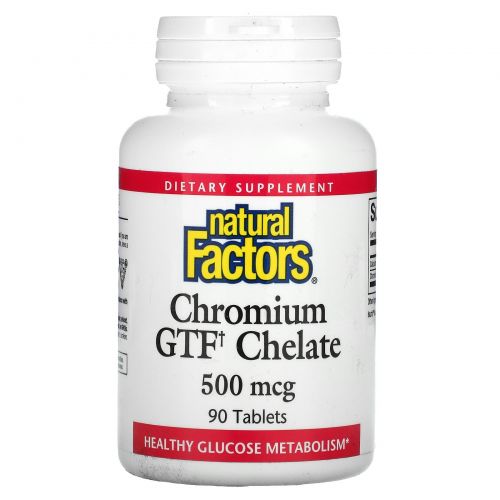 Natural Factors, Chromium GTF Chelate, 500 мкг, 90 таблеток