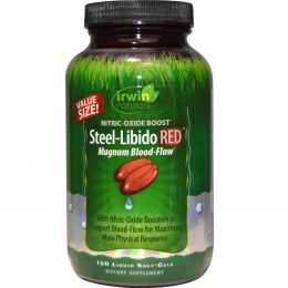 Irwin Naturals, Steel-Libido Red, усиленный кровоток, 150 желатиновых капсул с жидким содержимым