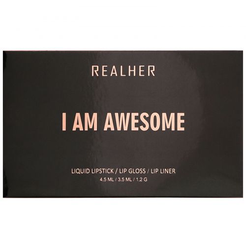 RealHer, I Am Awesome, Lip Kit, Deep Nude, 3 Piece Kit