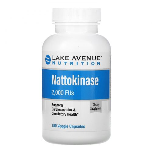 Lake Avenue Nutrition, Nattokinase, Proteolytic Enzyme, 2,000 FUs, 180 Veggie Capsules