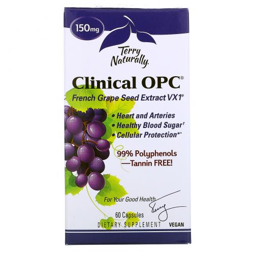 EuroPharma, Terry Naturally, Clinical OPC, 150 мг, 60 капсул