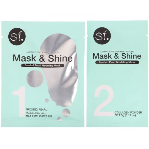 SFGlow, Mask & Shine, Frosted Pearl Modeling Mask, 4 Piece Kit