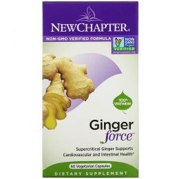 New Chapter, Ginger Force, 60 Vegetarian Capsules