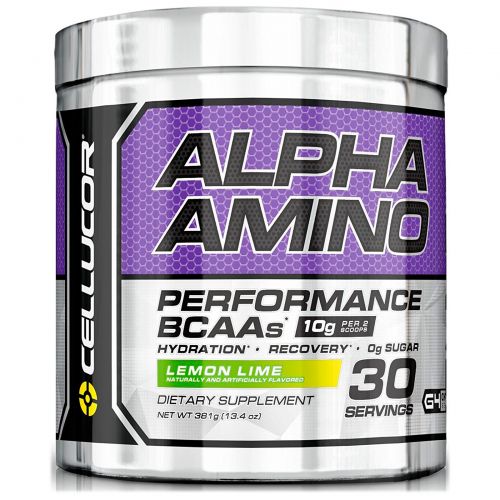 Cellucor, Alpha Amino. Активность аминокислот с разветвленной цепью, лимон-лайм, 13.4 унций (381 г)