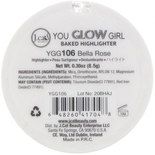 J.Cat Beauty, You Glow Girl, запеченый хайлайтер, оттенок YGG106 «Прекрасная роза», 8,5 г