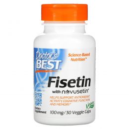 Doctor's Best, Best Fisetin с добавлением Cognisetin, 100 мг, 30 растительных капсул