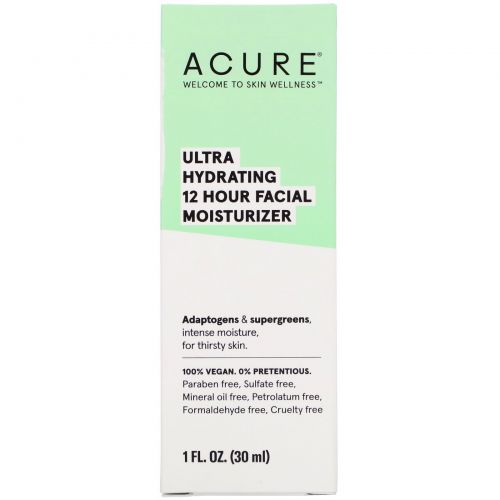 Acure, Ultra Hydrating 12 Hour Facial Moisturizer, 1 fl oz (30 ml)