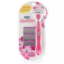 Schick, Quattro For Women, 1 бритва, 4 кассеты