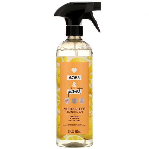 Love Home & Planet, Multipurpose Cleaner Spray, Citrus Yuzu & Vanilla, 23 fl oz (680 ml)