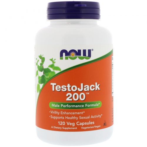 Now Foods, TestoJack 200, 120 вегетарианских капсул