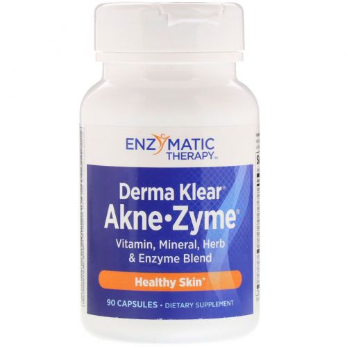 Enzymatic Therapy, Средство для лечения акне Derma Klear Akne • Zime, Здоровье кожи, 90 капсул