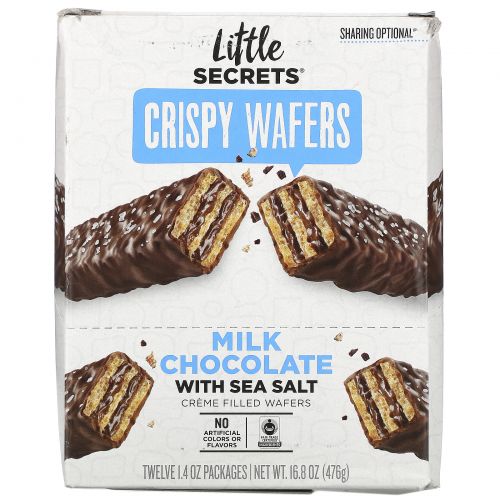 Little Secrets, Milk Chocolate Wafer, Sea Salt, 12 Pack, 1.4 oz (40 g) EA