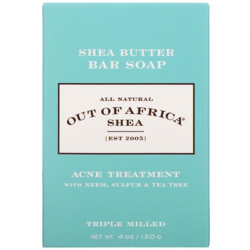 Out of Africa, Shea Butter Bar Soap, Acne Treatment, 4 oz (120 g)