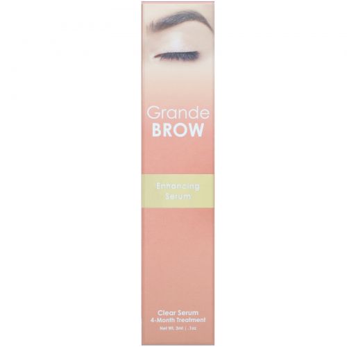 Grande Cosmetics, GrandeBrow, Enhancing Serum, Clear, .1 oz (3 ml)