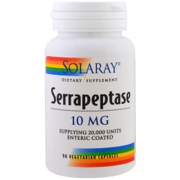 Solaray, Serrapeptase, 10 мг, 90 капсул
