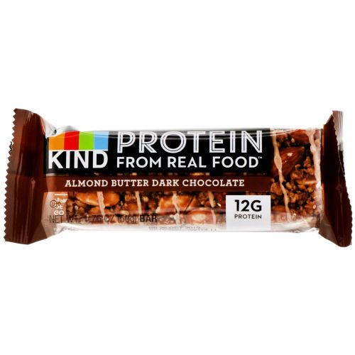 KIND Bars, Protein Bars, Almond Butter Dark Chocolate, 12 Bars, 1.76 oz (50 g) Each