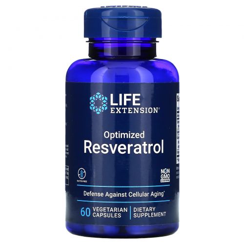 Life Extension, Оптимизированный ресвератрол, 60 вегетарианских капсул