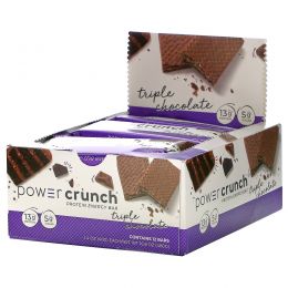 BNRG, Power Crunch Protein Energy Bar, Original Triple Chocolate, 12 Bars, 1.4 oz (40 g) Each