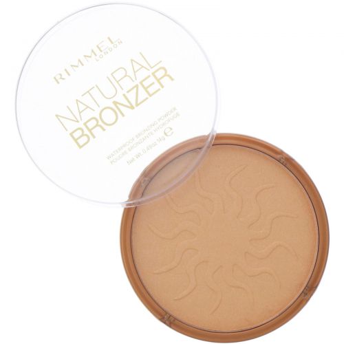 Rimmel London, Natural Bronzer, водостойкая бронзирующая пудра, оттенок 020 «Солнечное сияние», 14 г