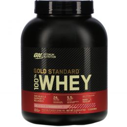 Optimum Nutrition, Gold Standard, 100% сыворотка, аппетитная клубникка, 5 фунтов (2,27 кг)