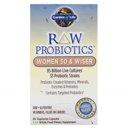Garden of Life, RAW Пробиотики, Женщины 50 и мудрее 90 овощных капсул (Ice)