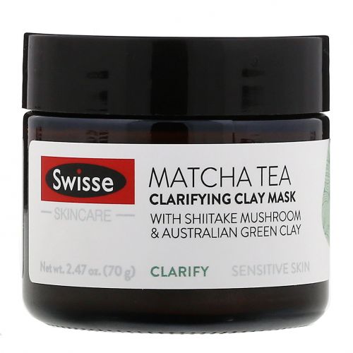 Swisse, Skincare, чай маття, очищающая глиняная маска, 70 г (2,47 унции)