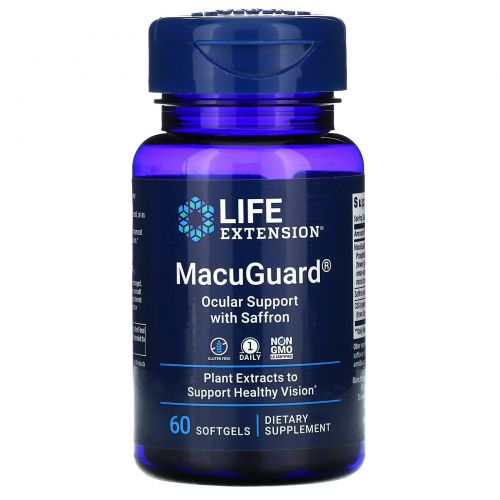 Life Extension, MacuGuard, Ocular Support, 60 желатиновых капсул