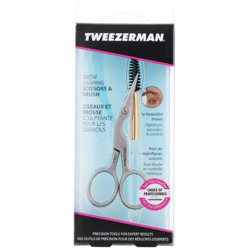 Tweezerman, Brow Shaping Scissors & Brush, 1 Count