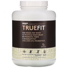 RSP Nutrition, TrueFit, коктейль из белка из мяса животных на подножном корму, шоколад, 4 ф. (1813 г)