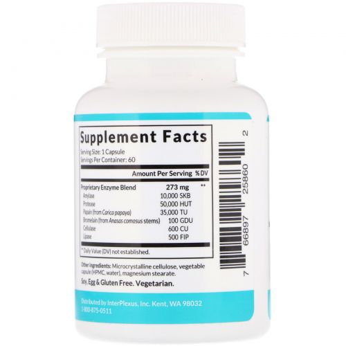 InterPlexus Inc., Mega-Polyzyme, 60 Capsules