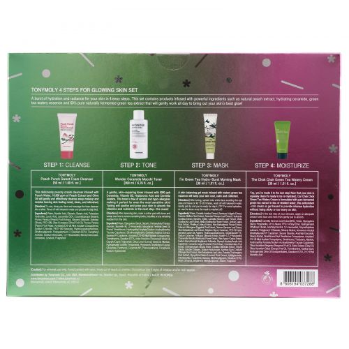 Tony Moly, 4 Steps for Glowing Skin, 4 Piece Set