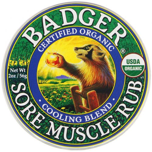 Badger Company, Мазь для растирания от боли в мышцах, охлаждающая смесь, 2 унции (56 г)