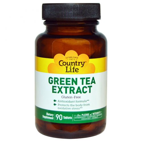 Country Life, Экстракт зеленого чая, 90 таблеток