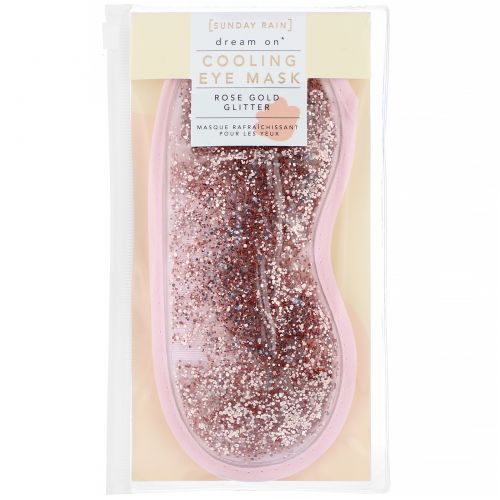 Sunday Rain, Dream On, Cooling Eye Mask, Rose Gold Glitter,  1 Mask