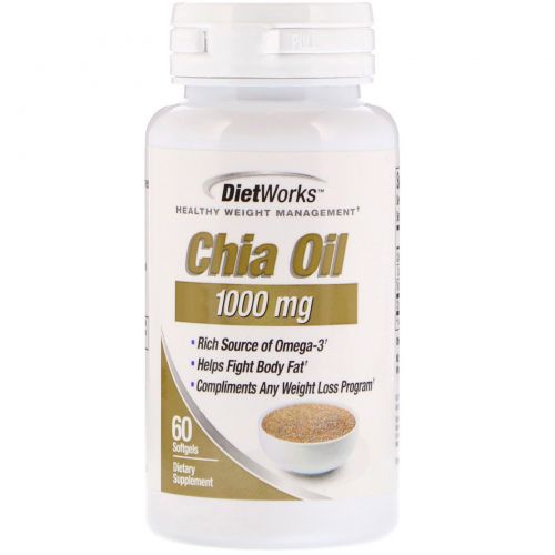 DietWorks, Chia Oil, 1,000 mg, 60 Softgels