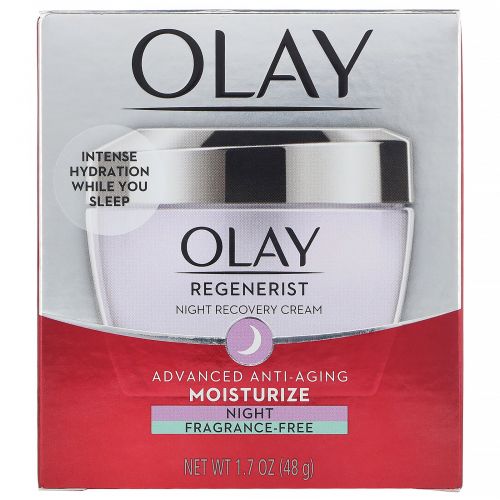 Olay, Regenerist, ночной восстанавливающий крем, без отдушек, 48 г (1,7 унции)