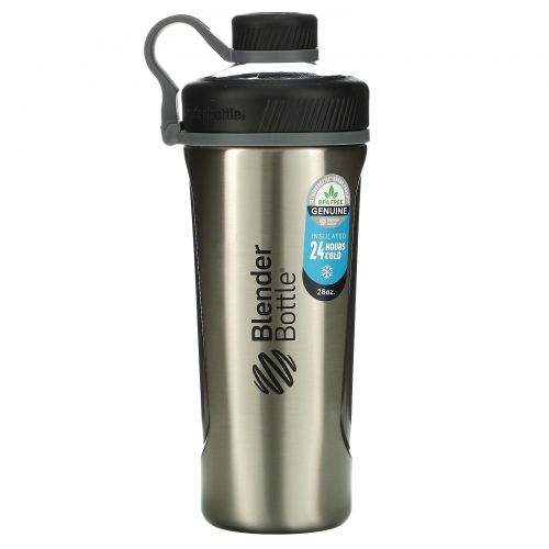 Blender Bottle, Blender Bottle Radian, Insulated Stainless Steel, Natural/Black , 26 oz