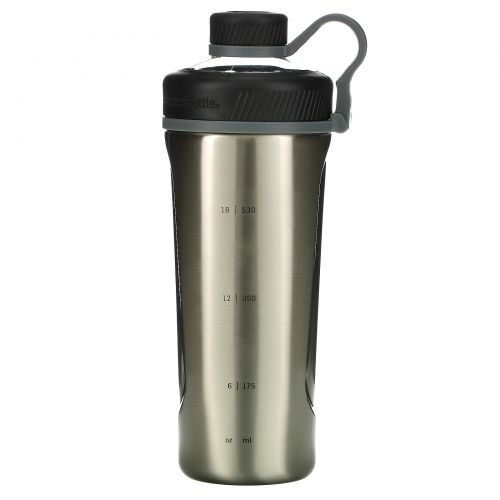 Blender Bottle, Blender Bottle Radian, Insulated Stainless Steel, Natural/Black , 26 oz