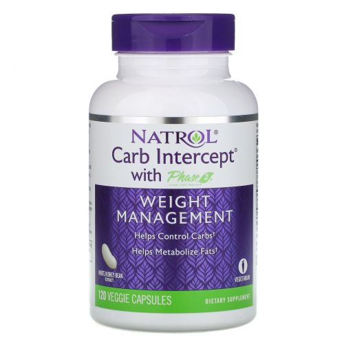 Natrol, Carb Intercept, Фаза 2 белая фасоль, 120 капсул