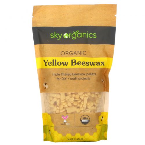 Sky Organics, Organic, Пастилки из желтого пчелиного воска, 16 унц. (453 u)