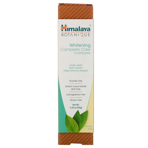 Himalaya Herbal Healthcare, Botanique, отбеливающая зубная паста Simply Mint, 5,29 унций (150 г)