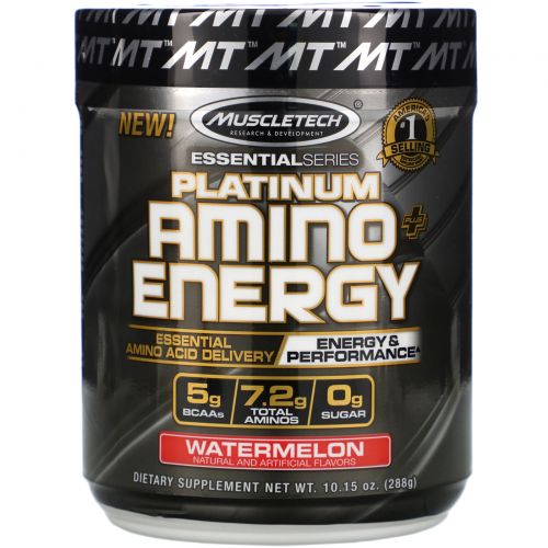 Muscletech, Platinum Amino Plus Energy, Watermelon, 10.15 oz (288 g)