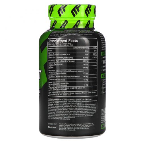 Muscle Pharm, Shred Sport, термогенный комплекс, 60 капсул