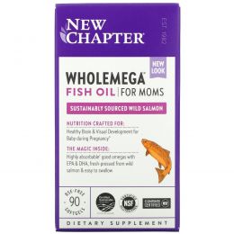 New Chapter, Wholemega для мам, 500 мг, 90 мягких желатиновых капсул
