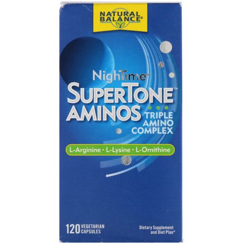 Natural Balance, Аминокислоты NighTime Supertone, тройной аминокомплекс, 120 вегетарианских капсул