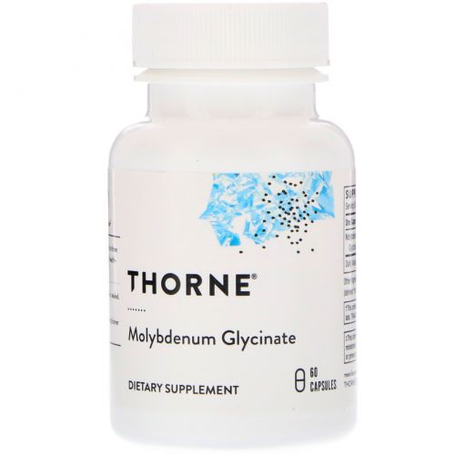 Thorne Research, Глицинат молибдена, 60 капсул на растительной основе