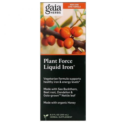 Gaia Herbs, Железо в жидкой форме PlantForce, 8,5 жидких унций (250 мл)
