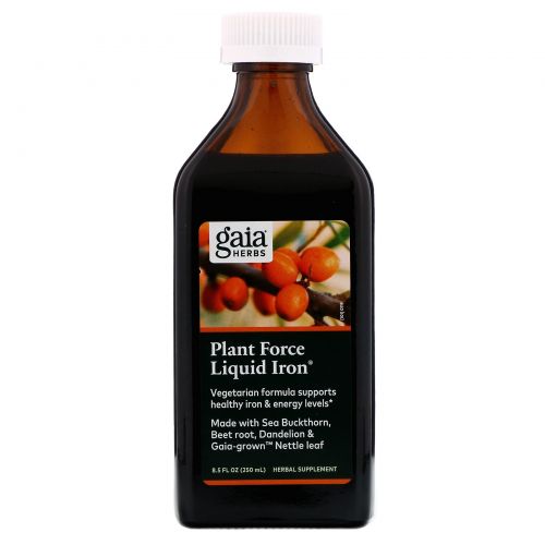 Gaia Herbs, Железо в жидкой форме PlantForce, 8,5 жидких унций (250 мл)