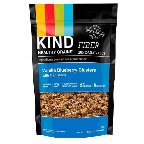 KIND Bars, Healthy Grains, Fiber, Vanilla Blueberry Clusters,Net Wt 11 oz. (312 g)