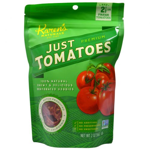 Karen's Naturals, Just Tomatoes, Premium, 2 унции (56 г)